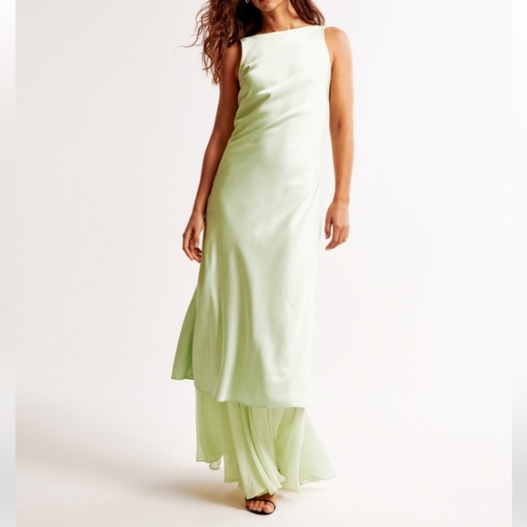 Satin white open back dress. Worn once for rehearsal dinner - Picture 1 of 6